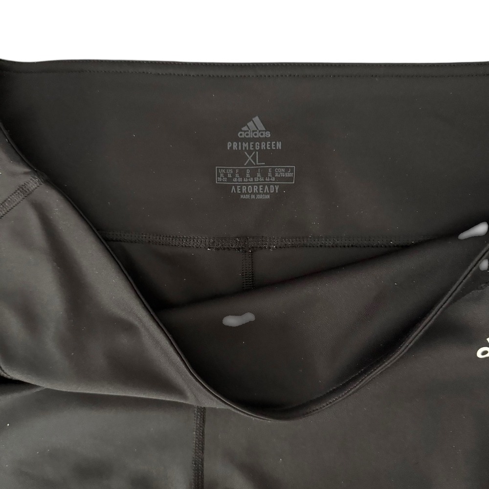 Adidas AeroReady Training Shorts Womens XL Black Athletic 3-Stripe Primegreen - Picture 5 of 14